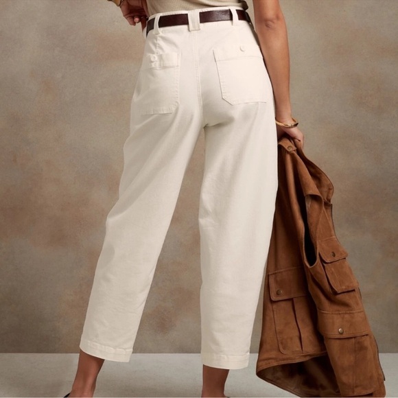 Banana Republic The Barrel Pant Utility Cream Womens 6 New - Picture 9 of 9
